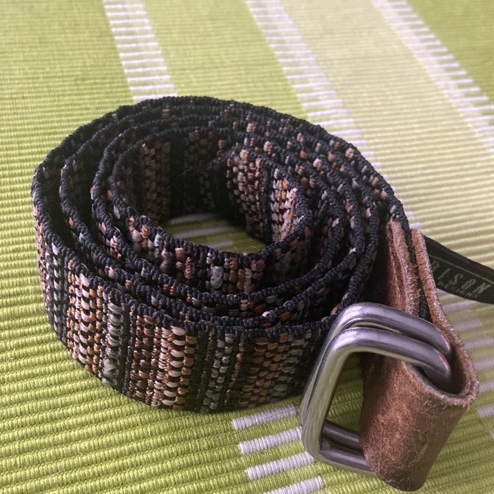 BISON DESIGNS D-Ring WOVEN BELT MENS SIZE Large